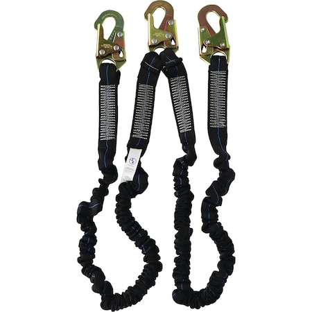 Safe Keeper 6ft Elastic Shock Absorbing Twin Leg Lanyard FAP30398(6)/6-SK
